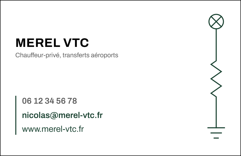 Carte de visite avec une adresse professionnelle personnalisée