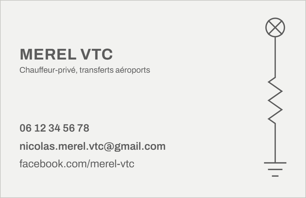 Carte de visite avec une adresse gmail générique